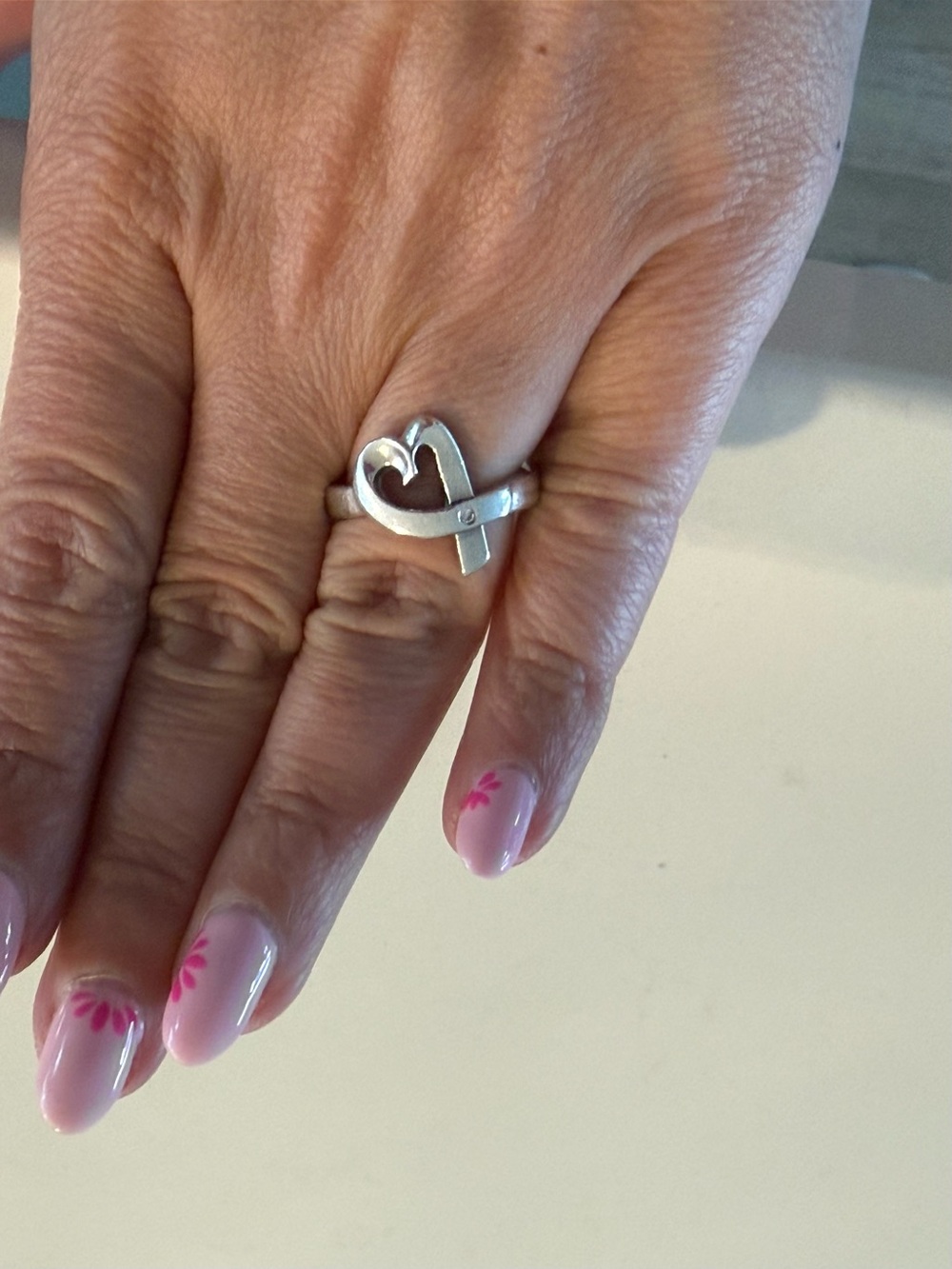 Tiffany & Co Paloma Picasso Heart Ring - Silver w diamond- size 5.5